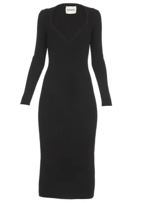 Khaite Alessandra Long-Sleeved Midi Dress