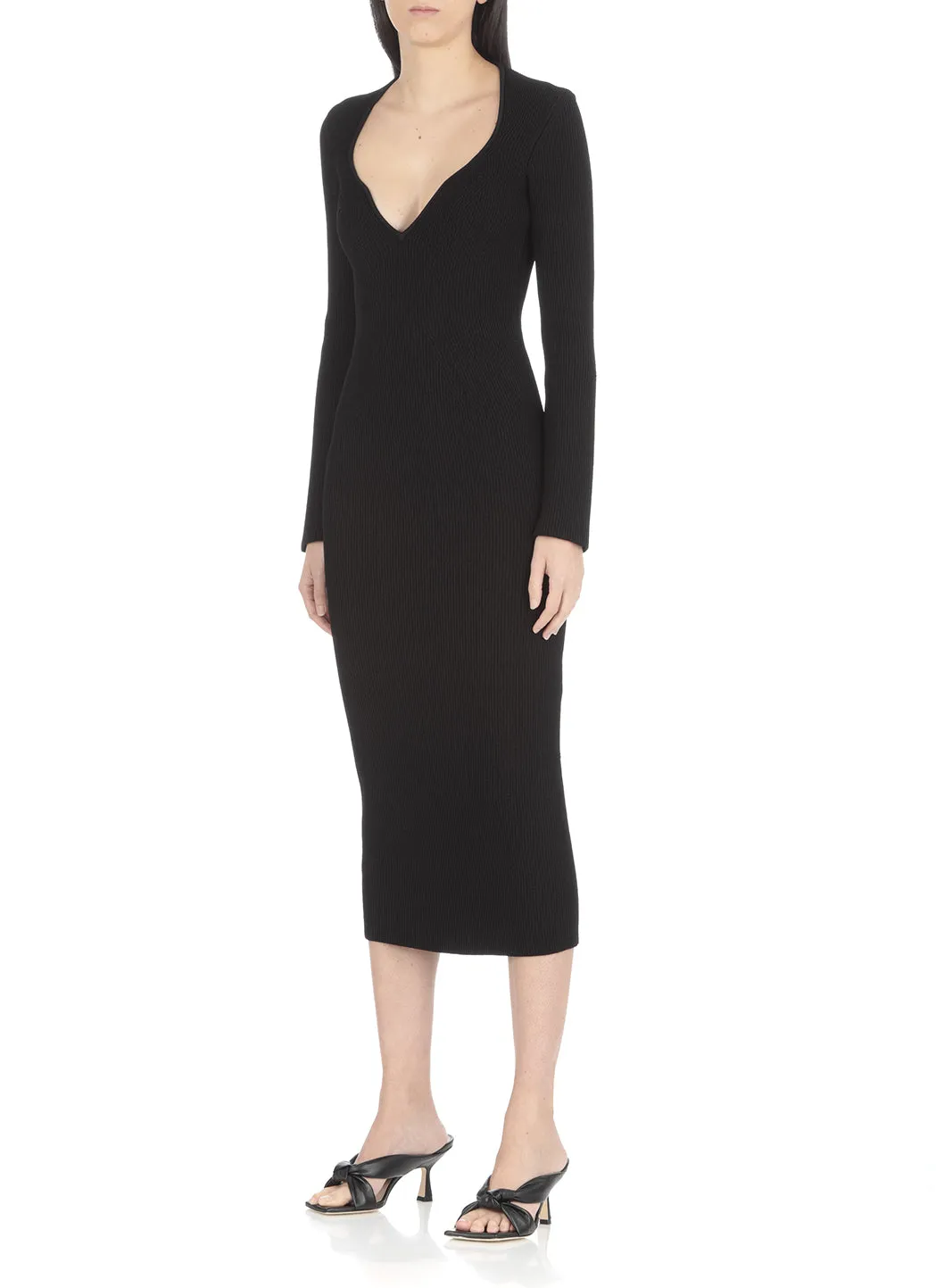 Khaite Alessandra Long-Sleeved Midi Dress