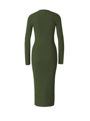 Khaite Alessandra Ribbed Knit Midi Dress