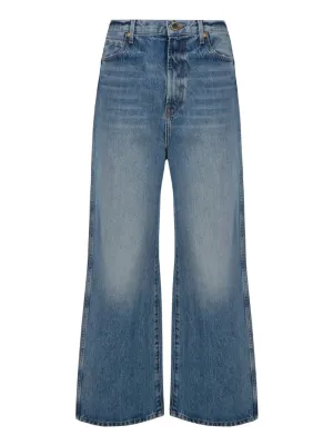Khaite Jordan Wide-Leg Cropped Jeans