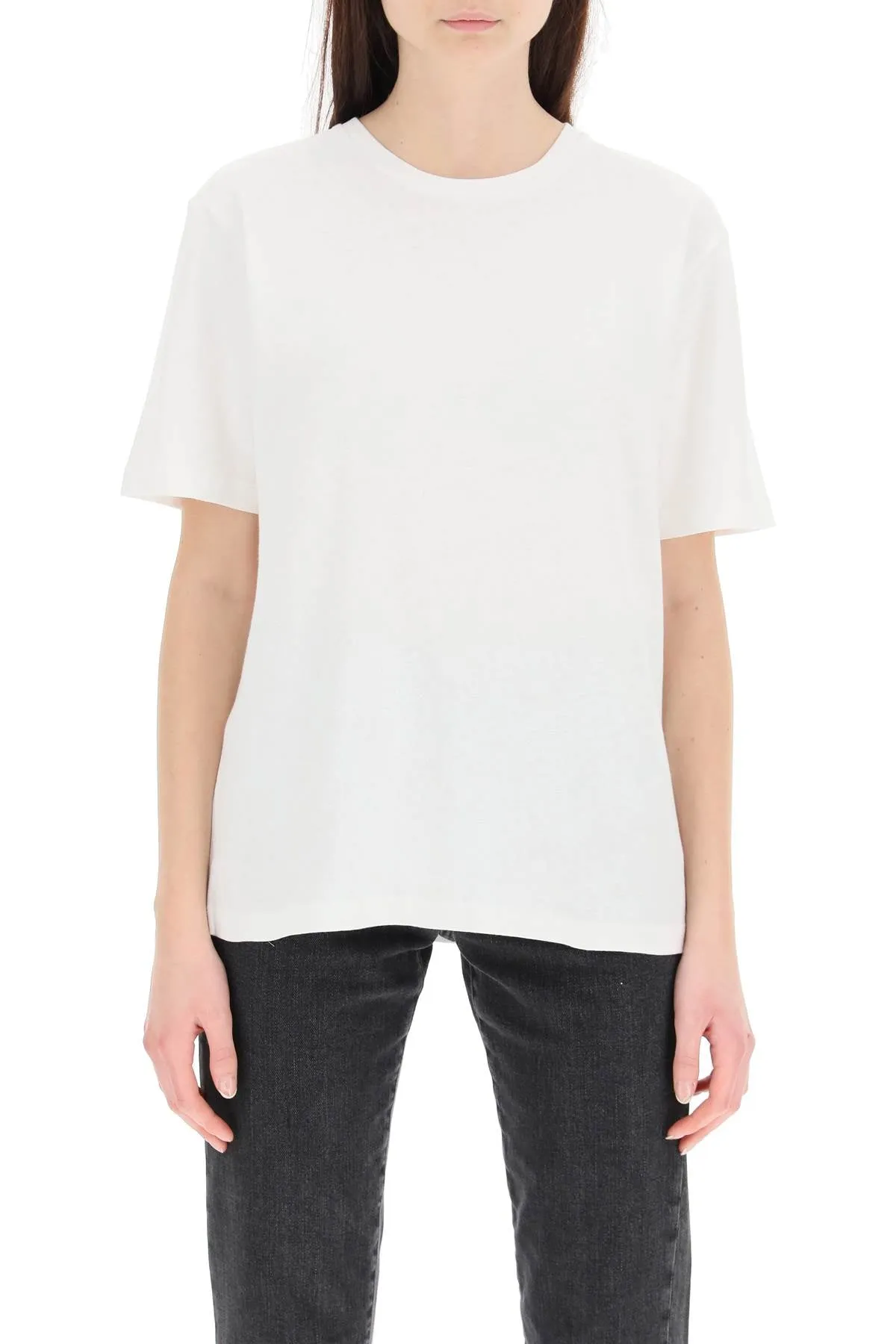 Khaite Mae Logo Patched Crewneck T-Shirt