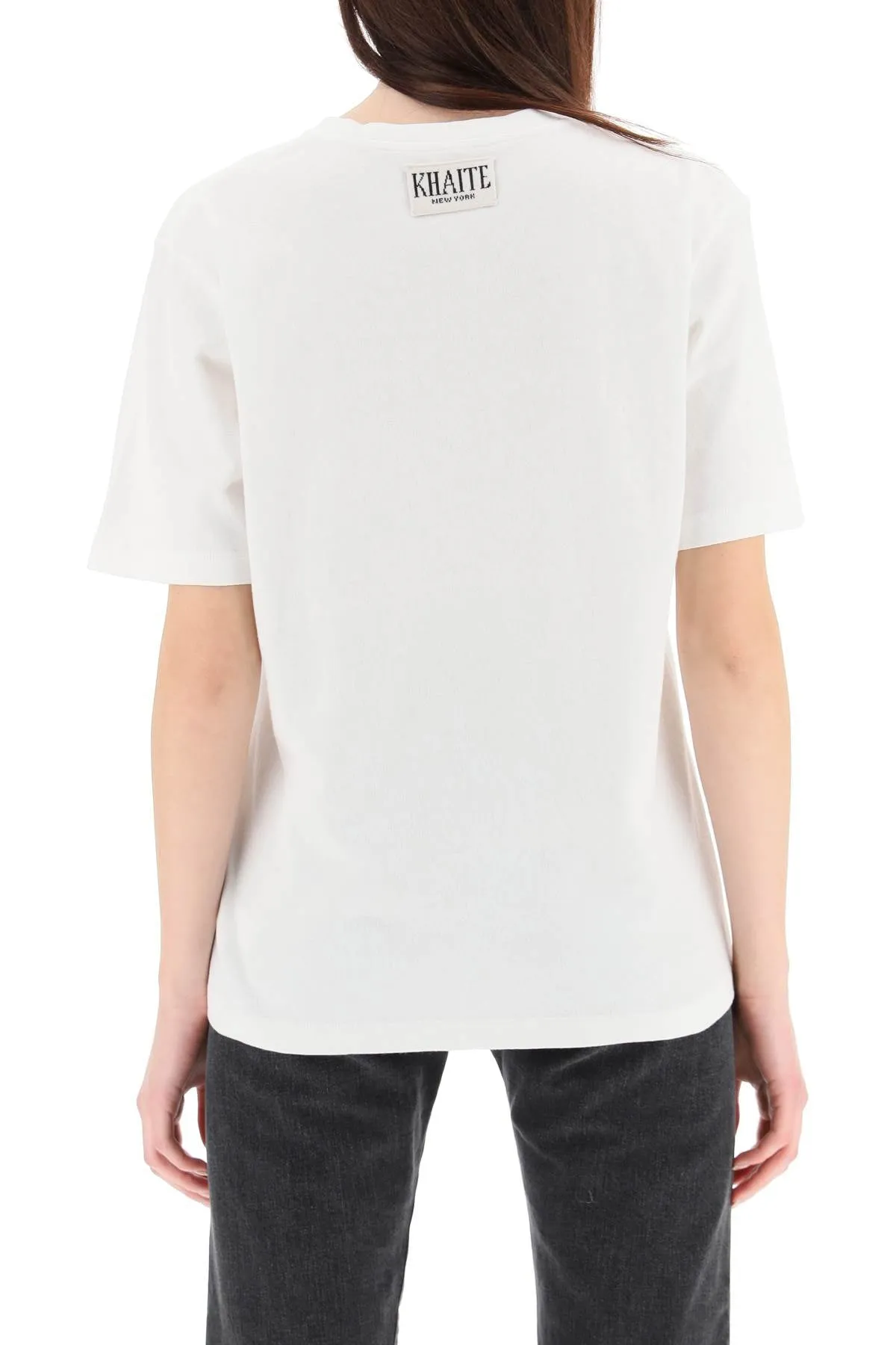 Khaite Mae Logo Patched Crewneck T-Shirt