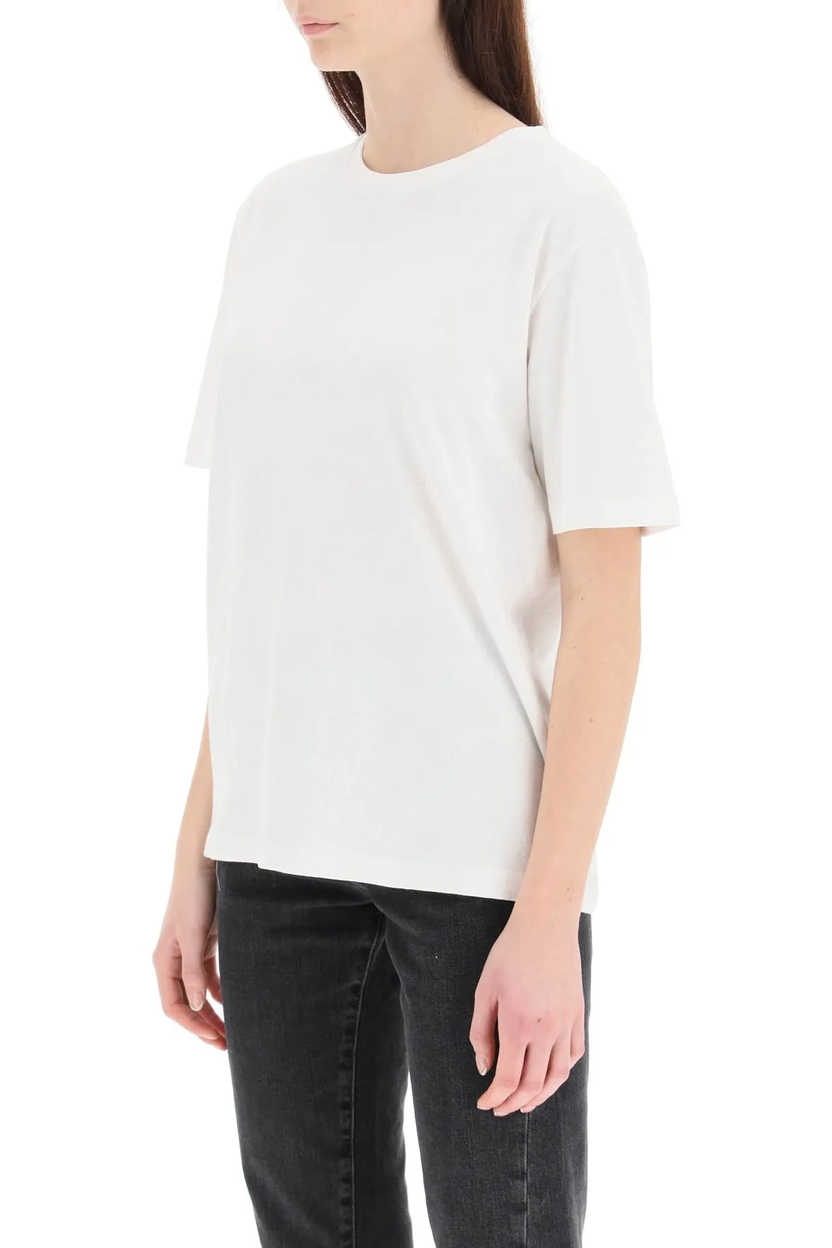 Khaite Mae Logo Patched Crewneck T-Shirt