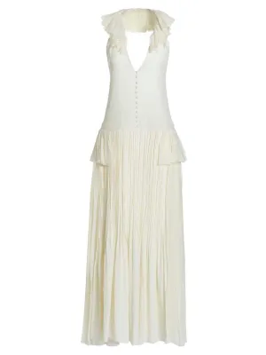 Khaite Maryam Sleeveless V-Neck Midi Dress