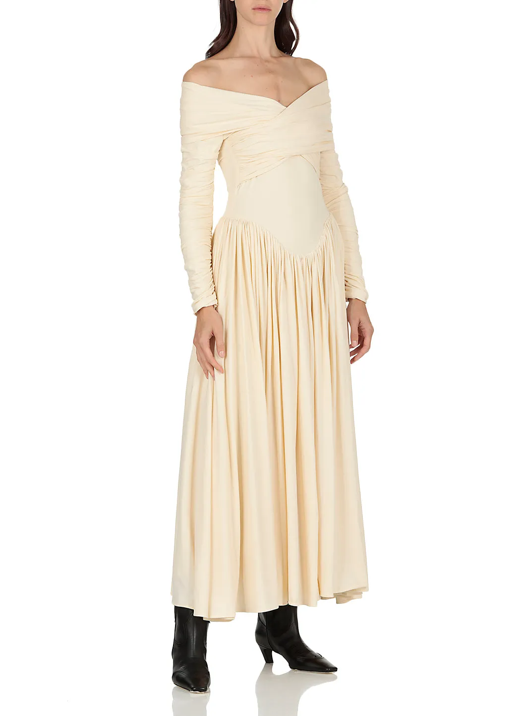 Khaite Ruched-Detail Maxi Dress