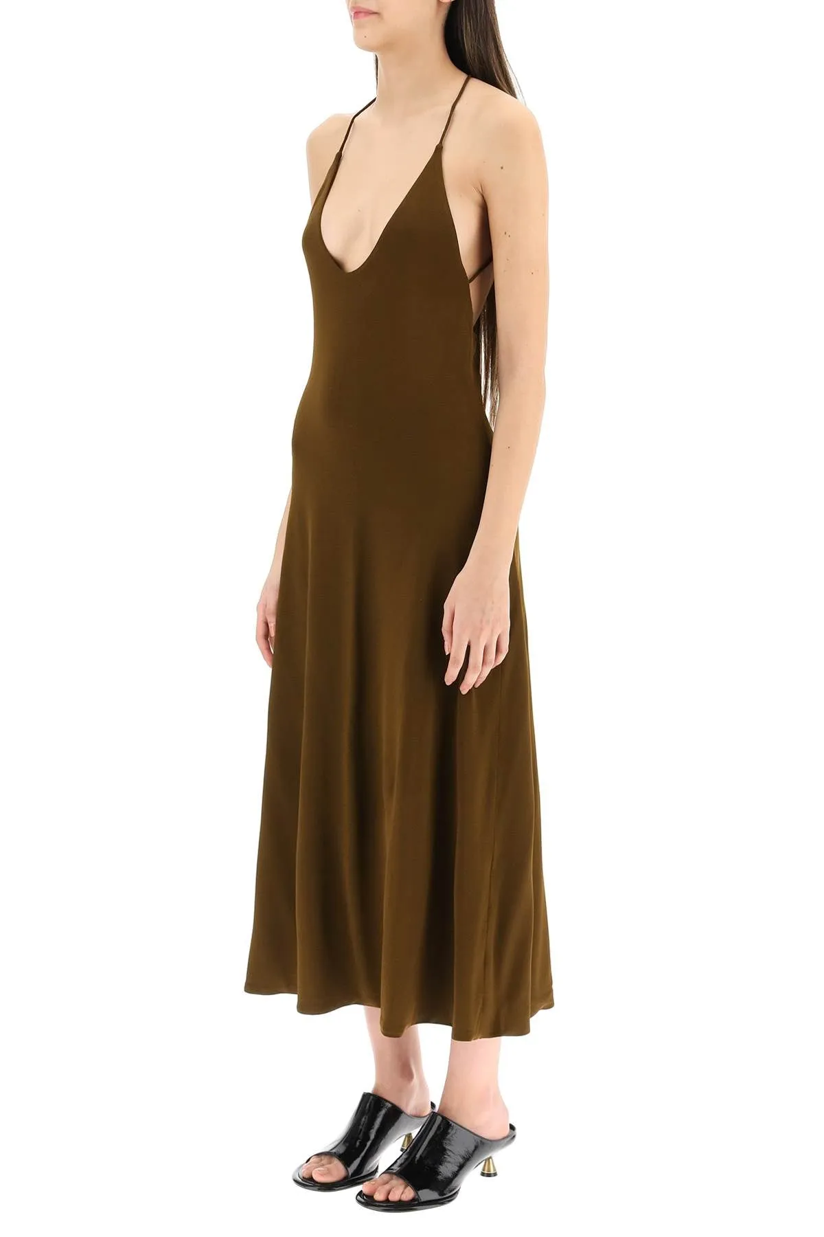 Khaite Strapped Sleeveless Midi Dress