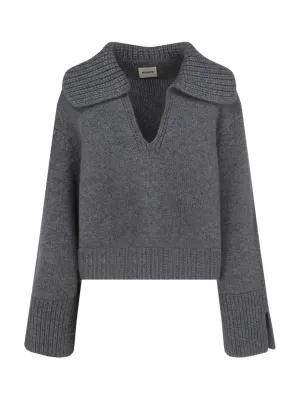 Khaite V-Neck Knit Jumper