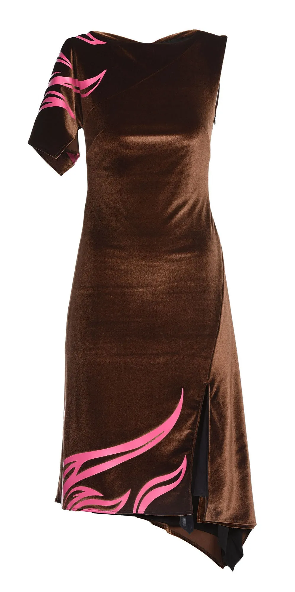 Koch Asymmetric-Sleeved Cut-Out Dress