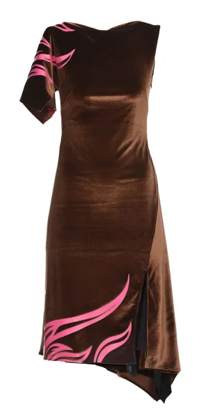 Koch Asymmetric-Sleeved Cut-Out Dress