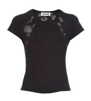 Koch Lace Panelled Crewneck Top