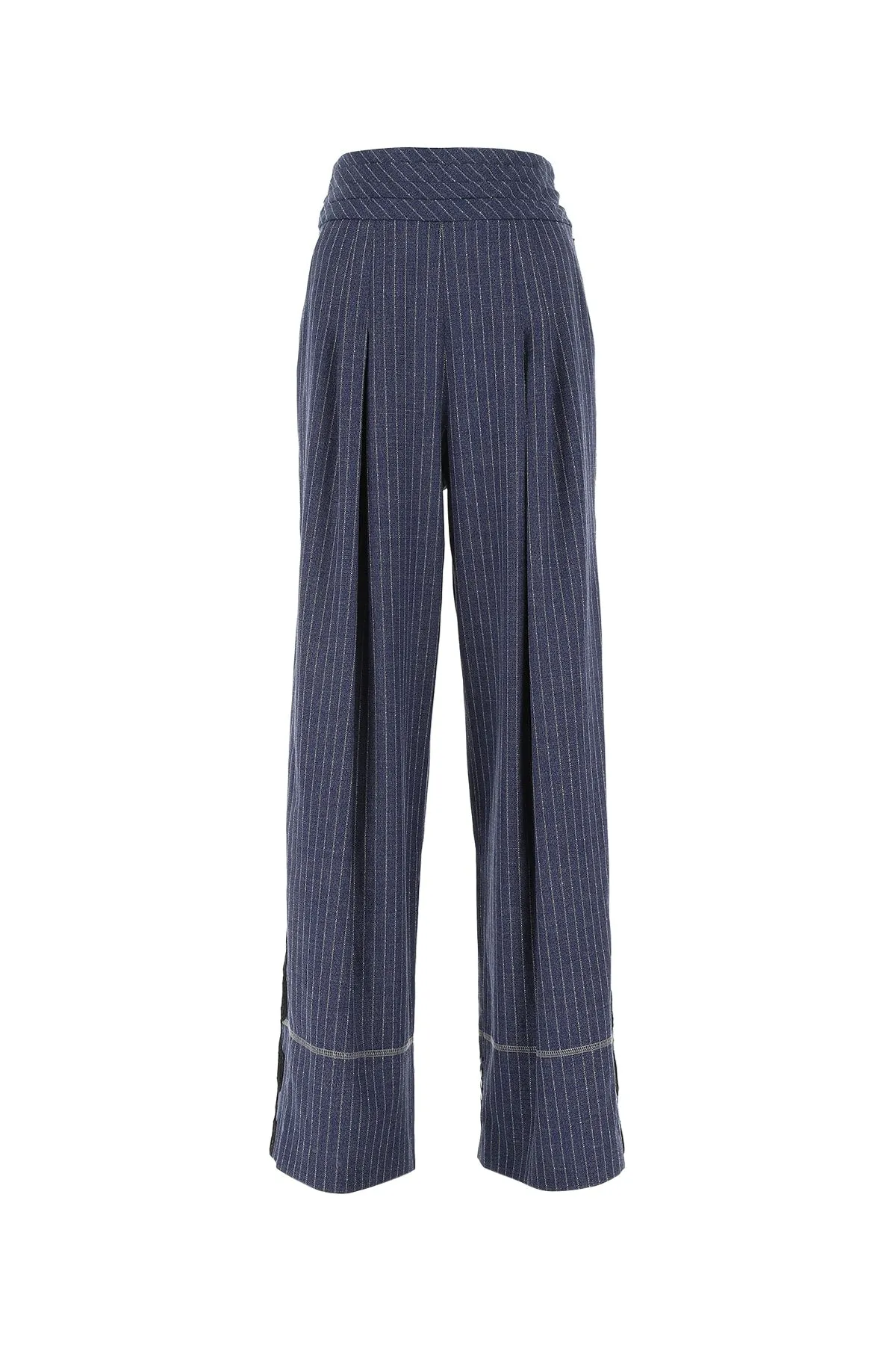 Koch Pinstriped Embroidered Straight-Leg Pants