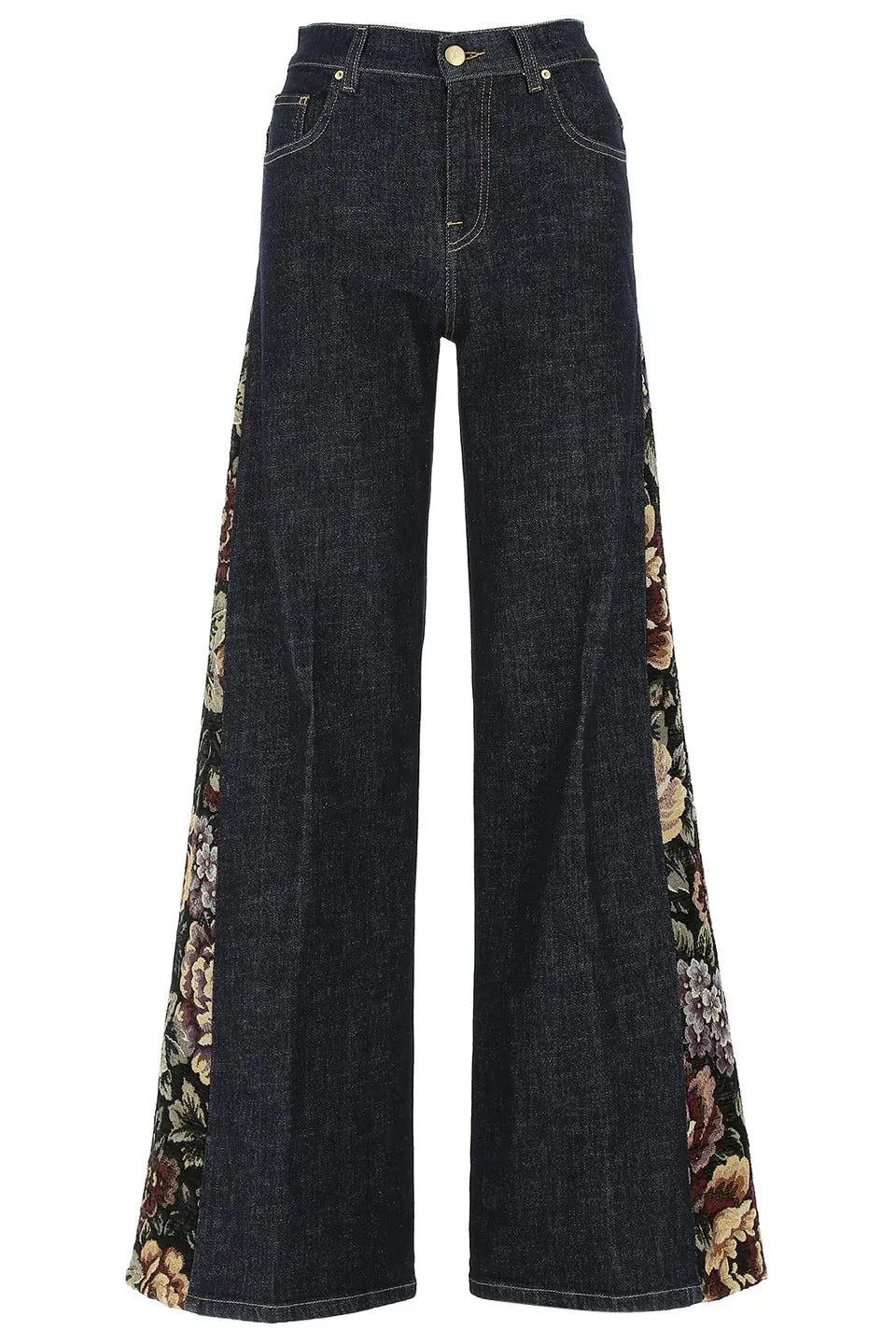 L'Autre Chose Floral-Panelled Jeans