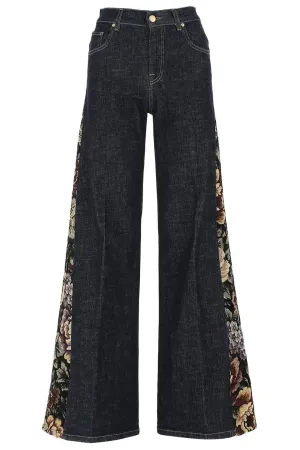 L'Autre Chose Floral-Panelled Jeans