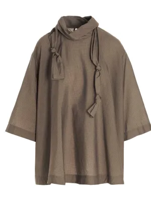 Lemaire Knotted High-Neck Short Sleeved Top
