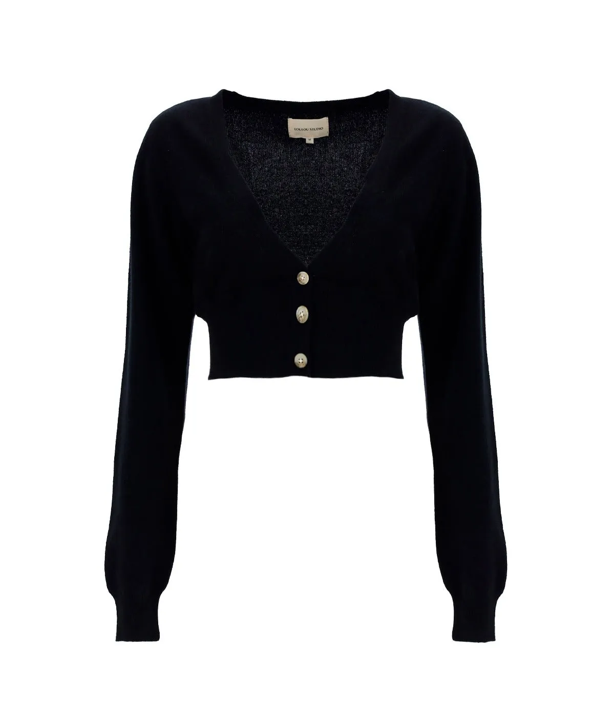 Loulou Studio Batiki Ribbed Knit Cropped Cardigan