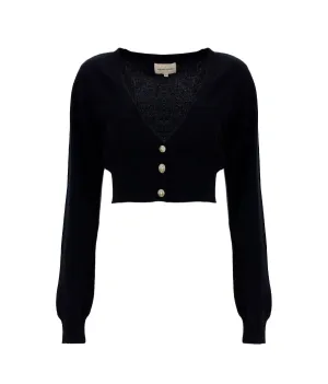 Loulou Studio Batiki Ribbed Knit Cropped Cardigan
