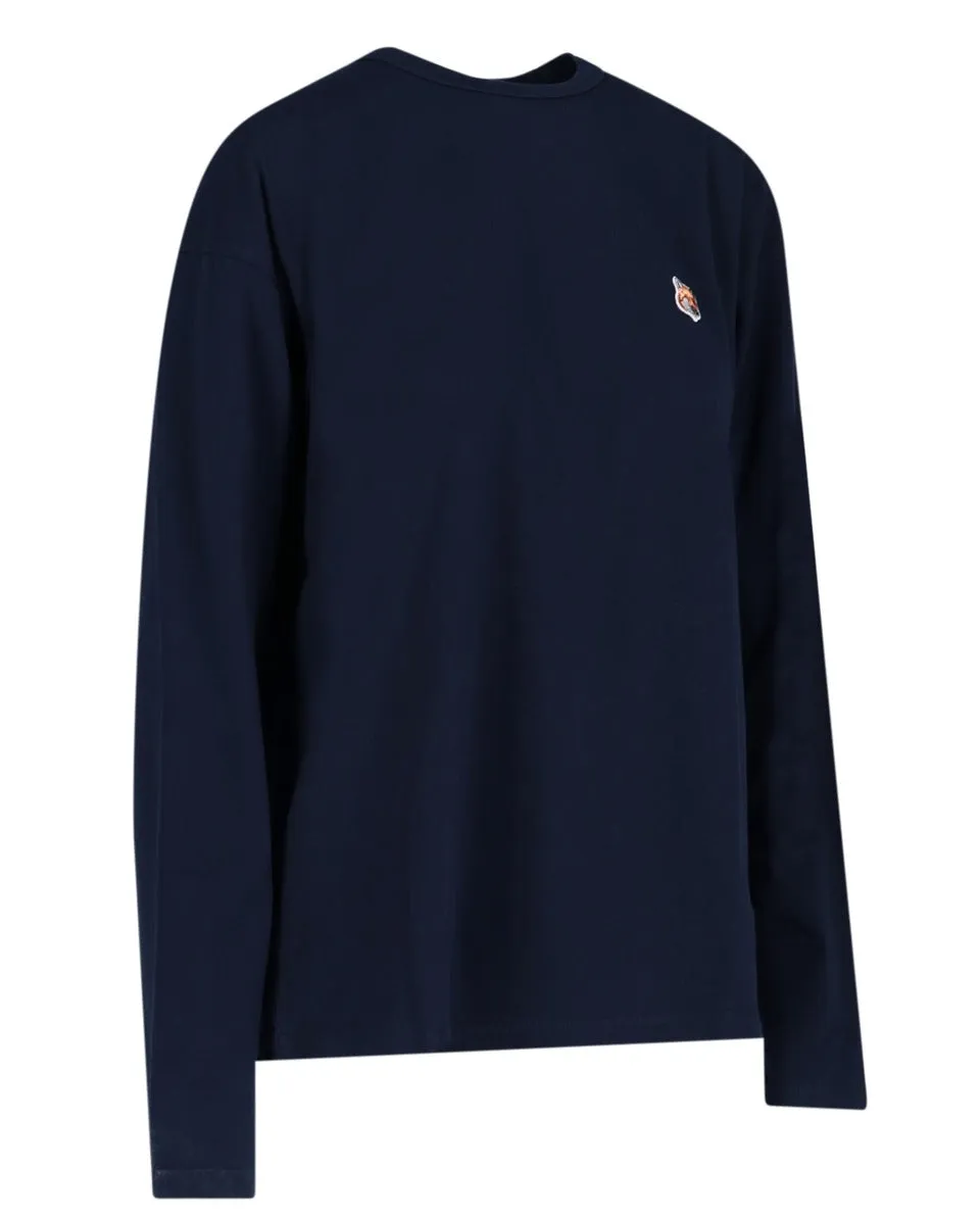 Maison Kitsun Fox Head Patch Long-Sleeved T-Shirt