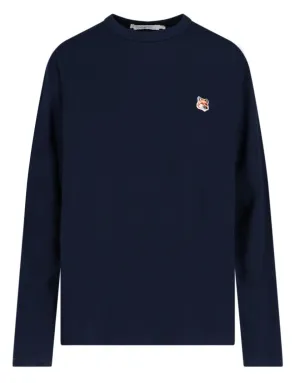 Maison Kitsun Fox Head Patch Long-Sleeved T-Shirt