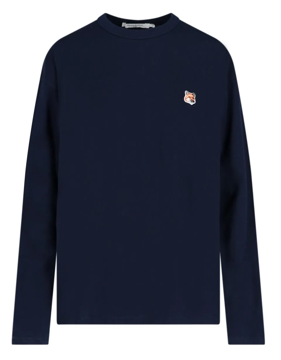 Maison Kitsun Fox Head Patch Long-Sleeved T-Shirt