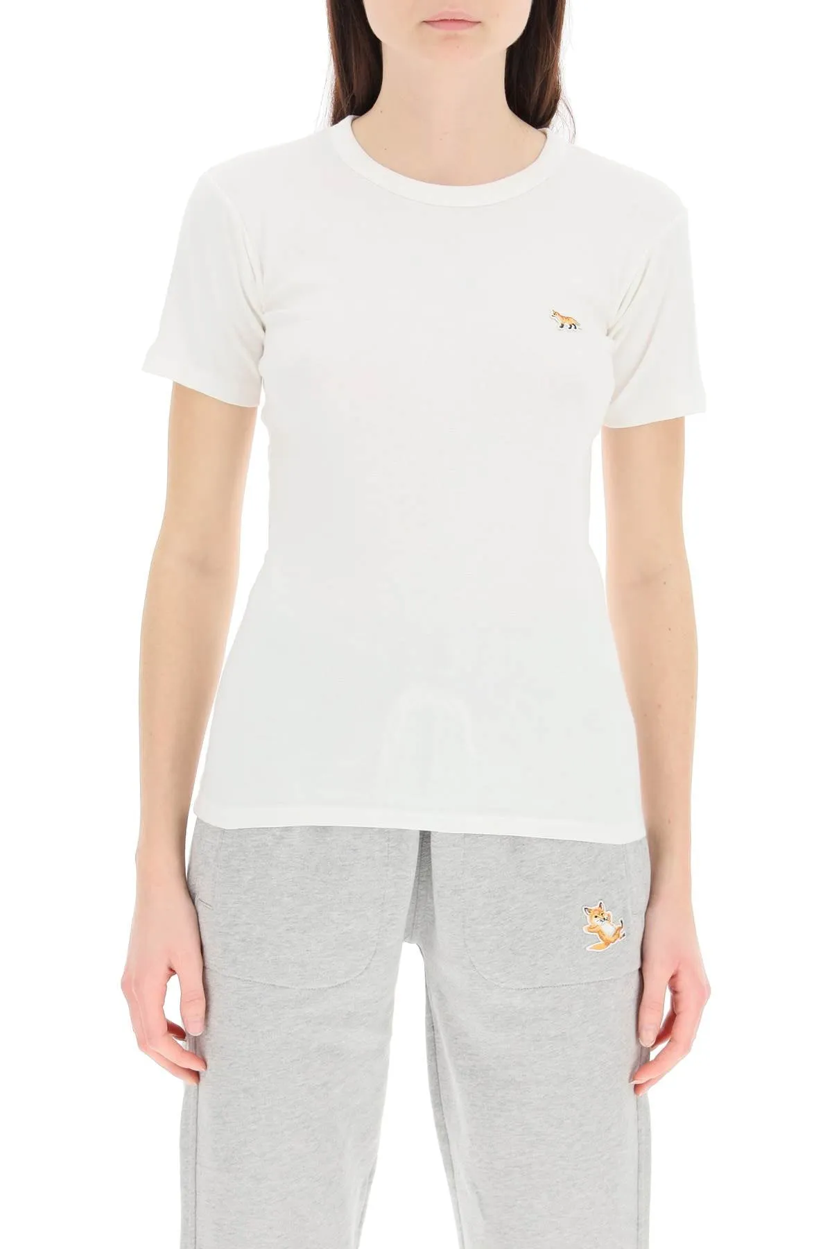 Maison Kitsun Fox Motif Crewneck T-Shirt