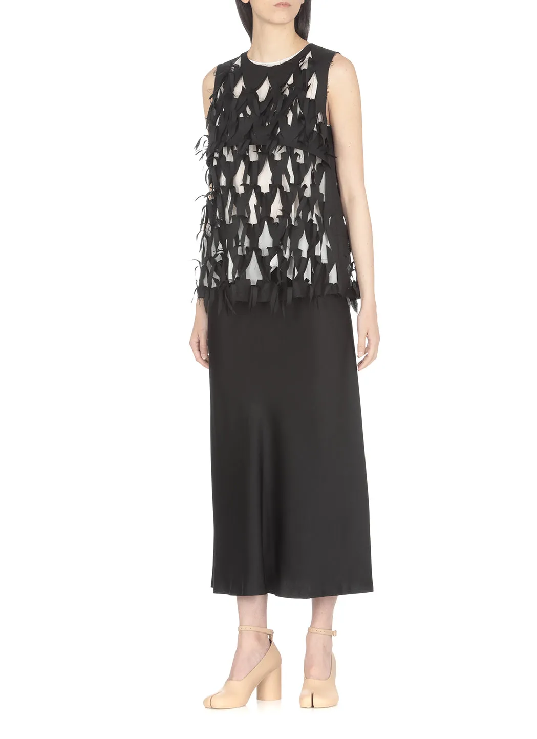 Maison Margiela High Waist Satin Midi Skirt