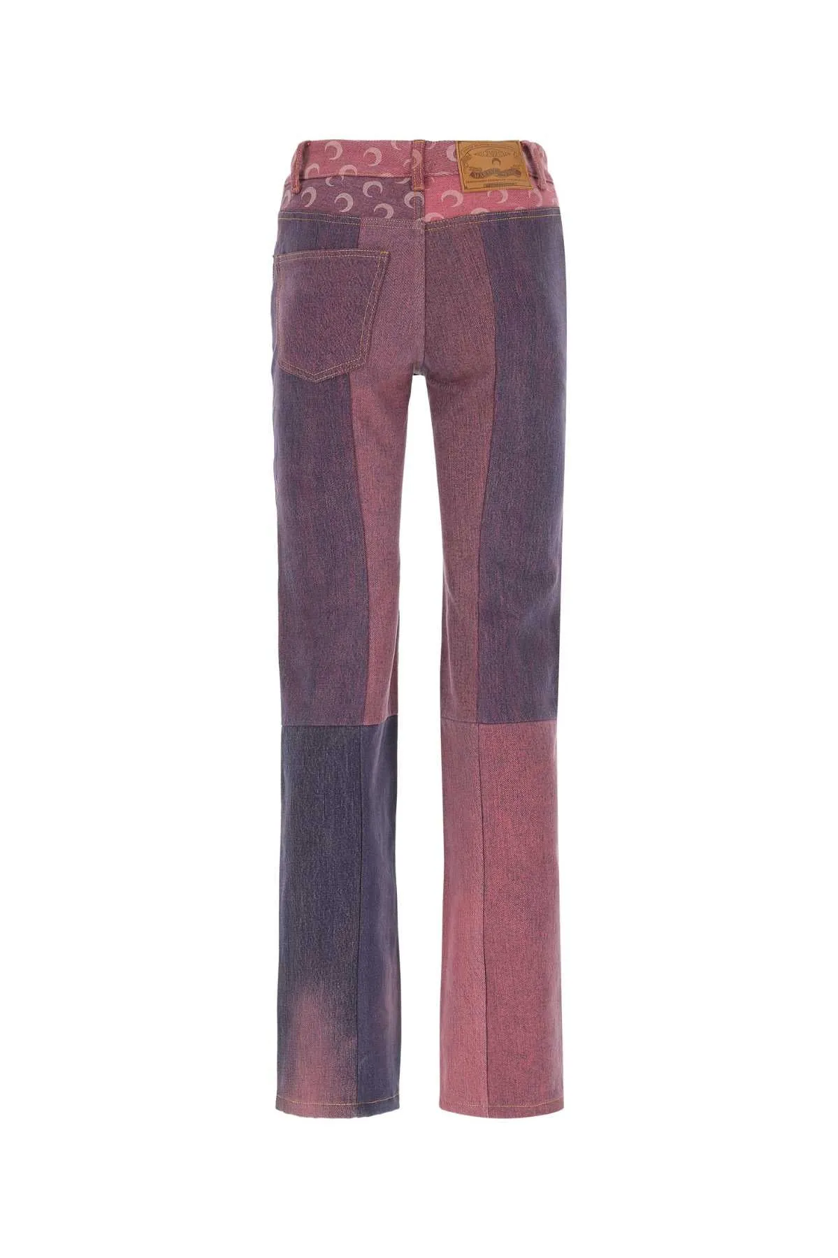 Marine Serre Allover Patch Patterned Straight Leg Jeans