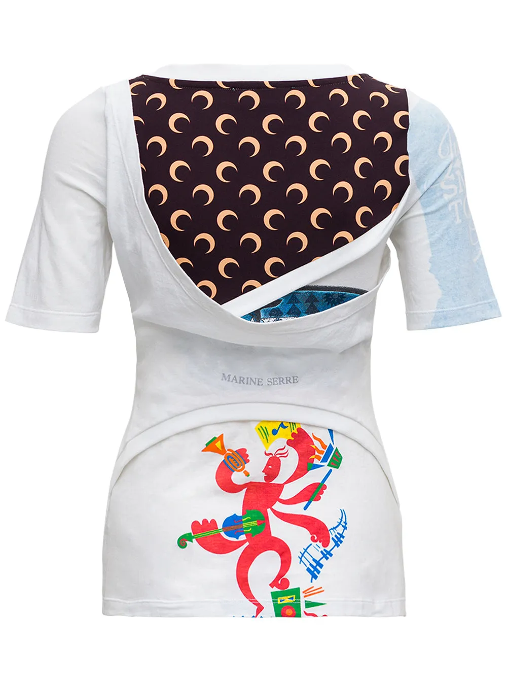 Marine Serre Graphic Printed Knotted T-Shirt