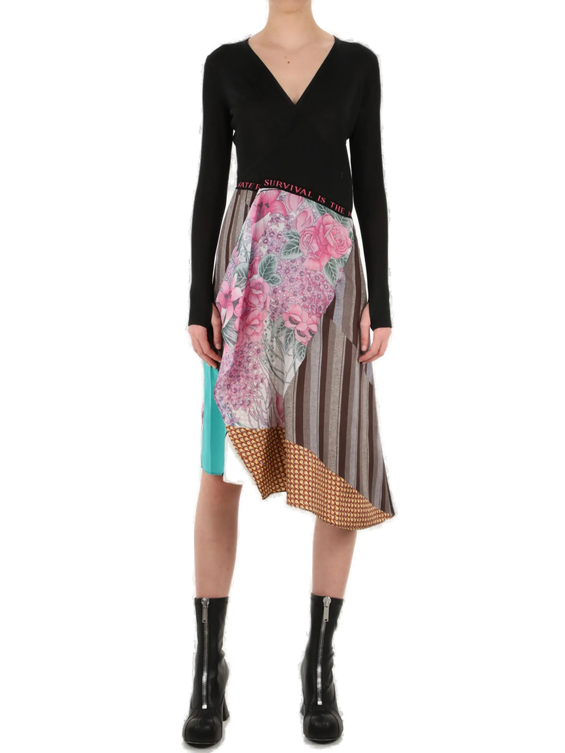 Marine Serre Hybrid Wrap Knit Dress