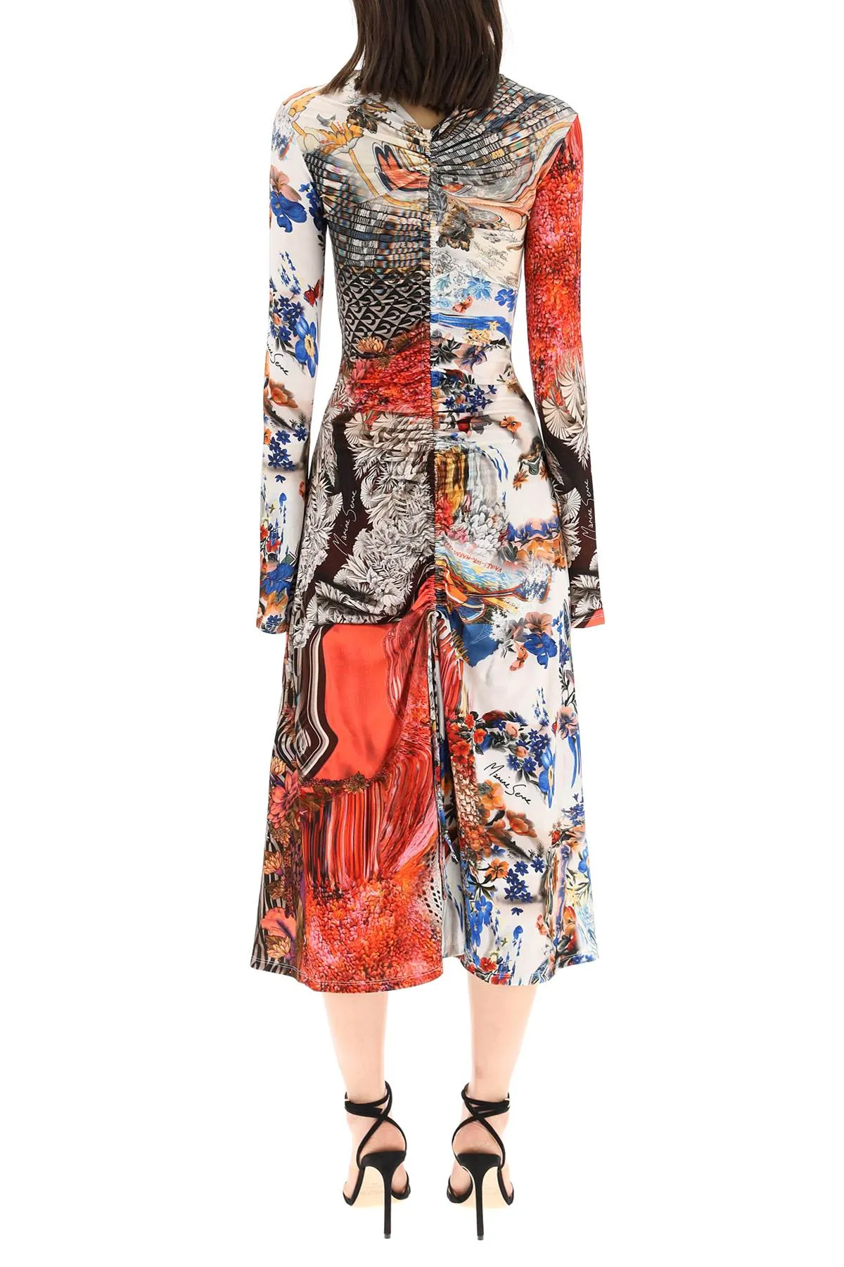 Marine Serre Melange Printed Midi Dress