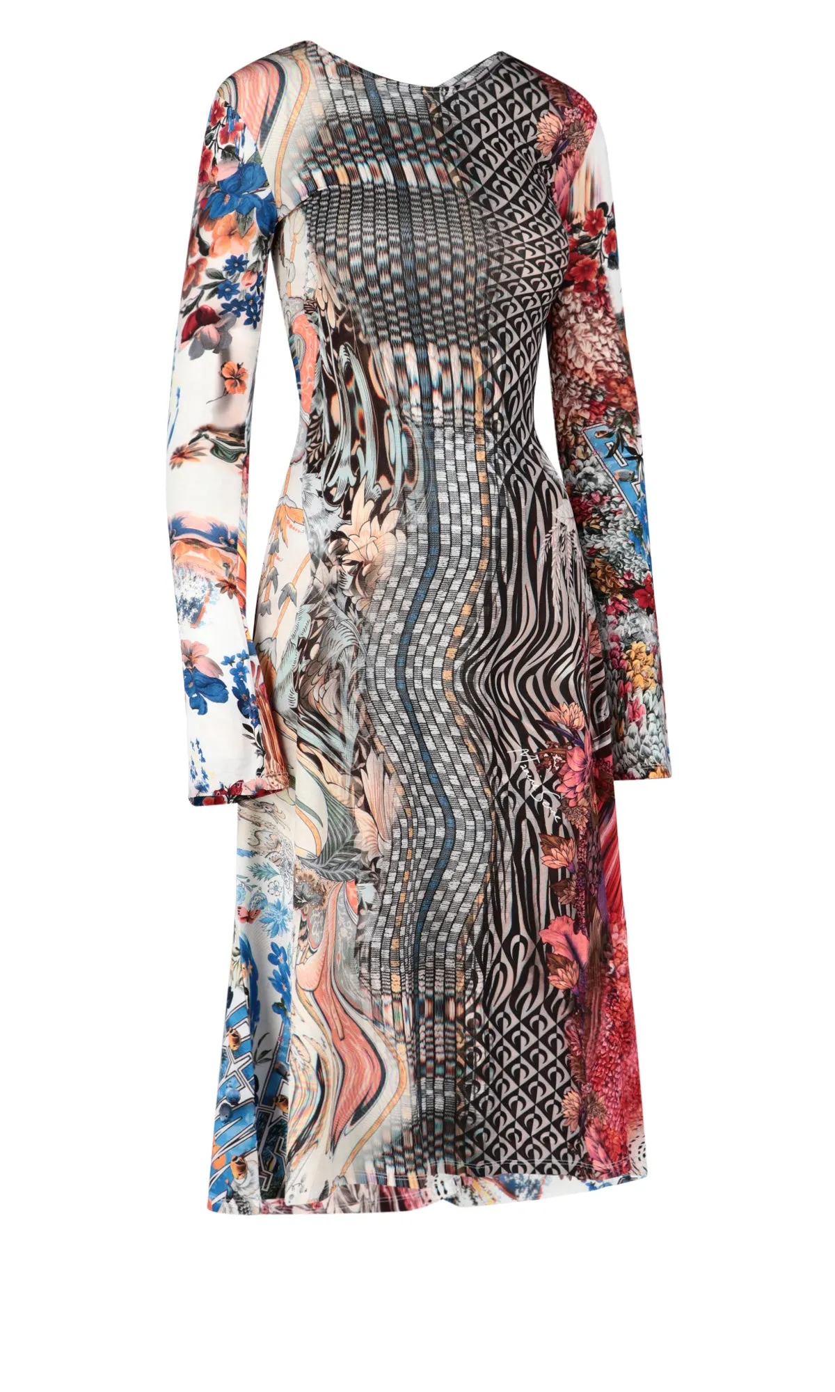 Marine Serre Melange Printed Midi Dress