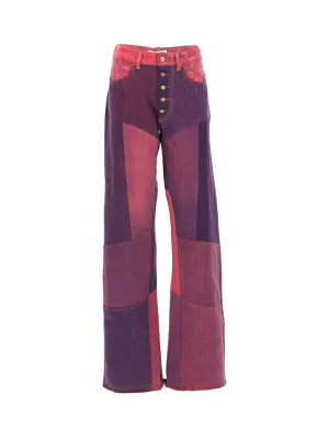 Marine Serre Panelled Wide Leg Jeans
