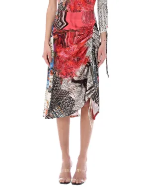 Marine Serre Printed Ruched Archive Skirt