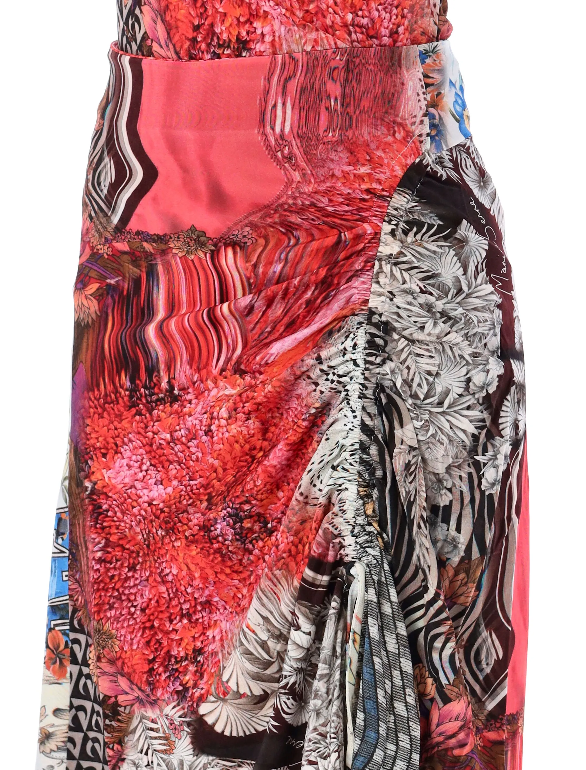 Marine Serre Printed Ruched Archive Skirt