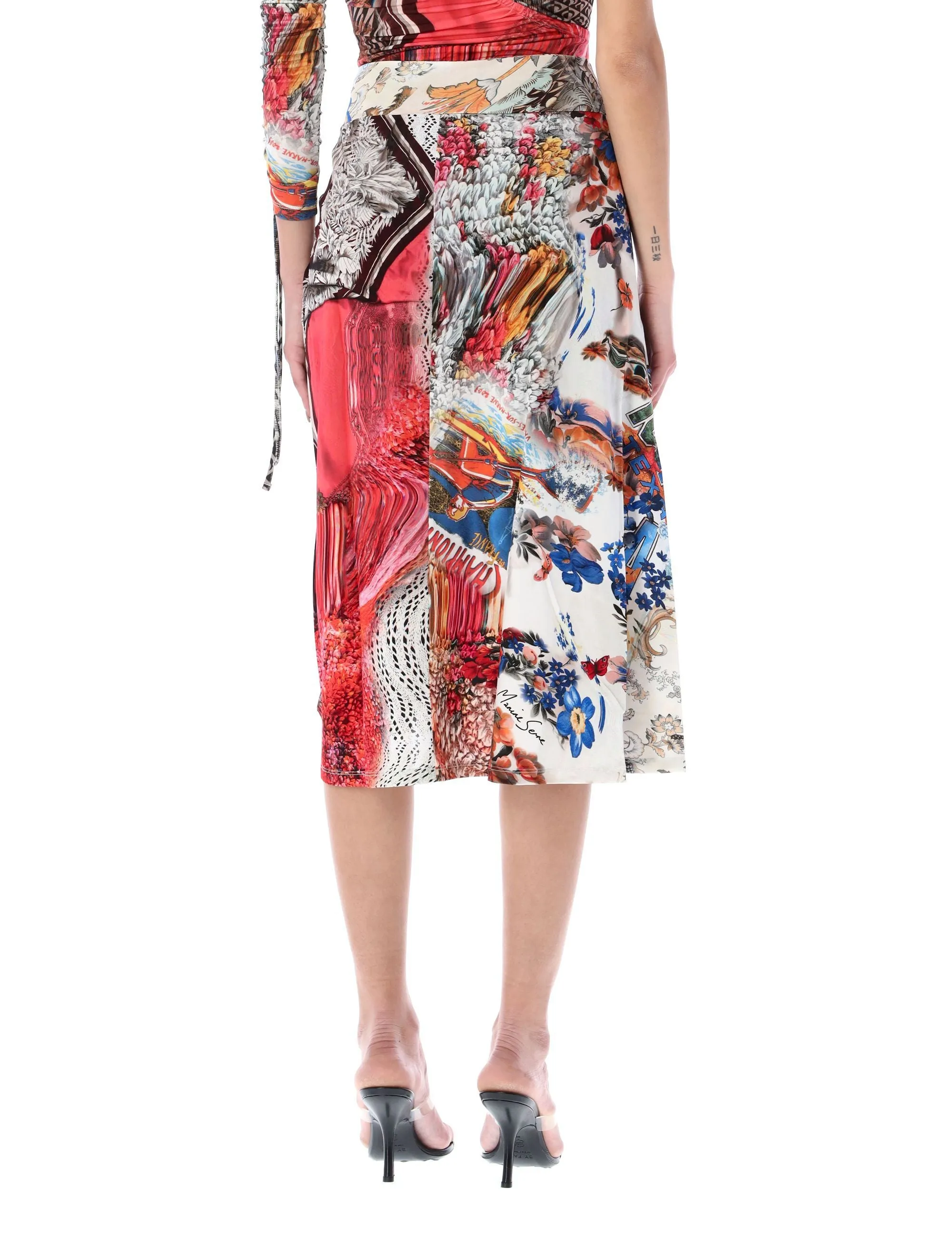 Marine Serre Printed Ruched Archive Skirt
