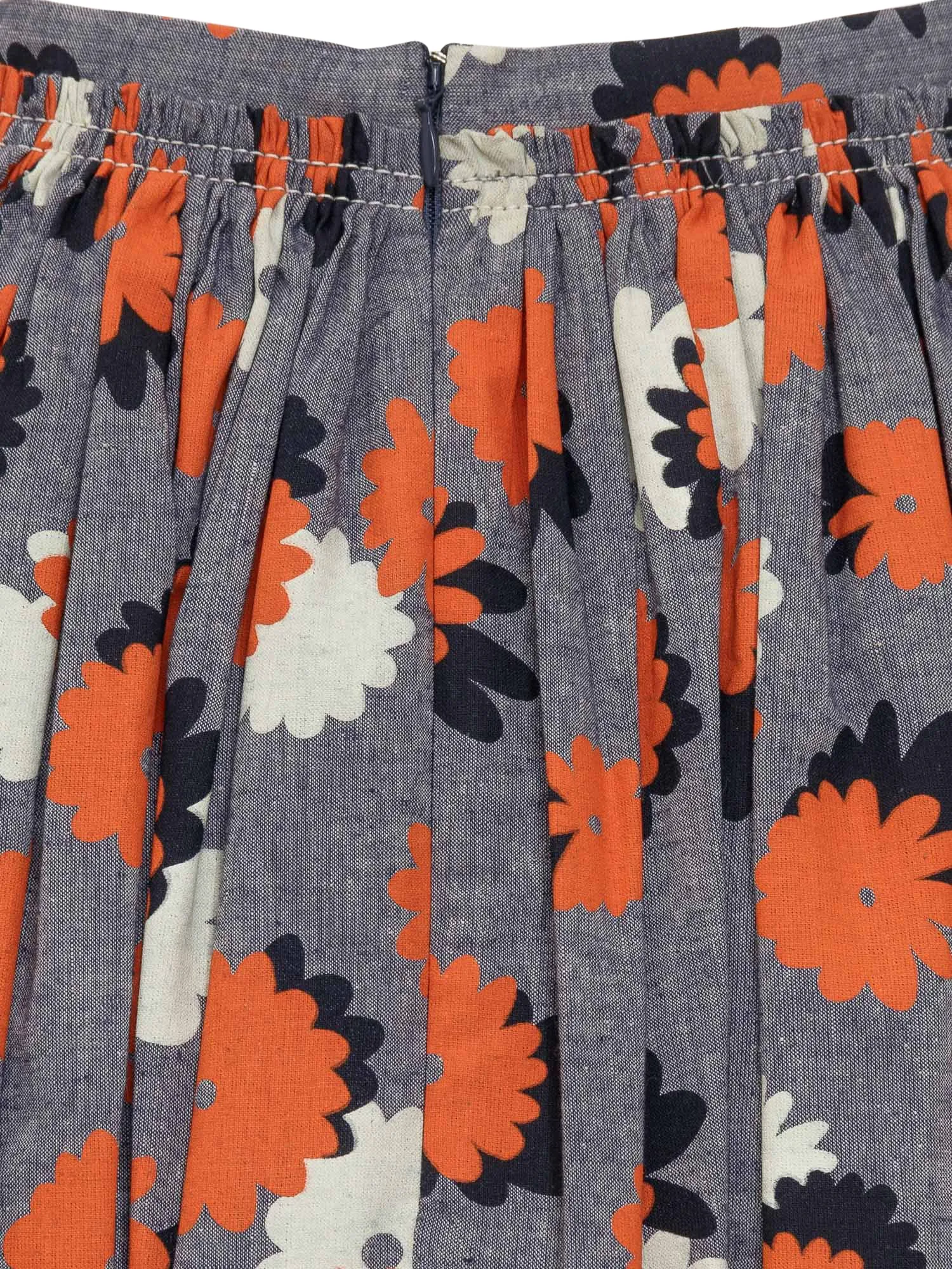 Marni Allover Floral Printed Zipped Midi Skirt