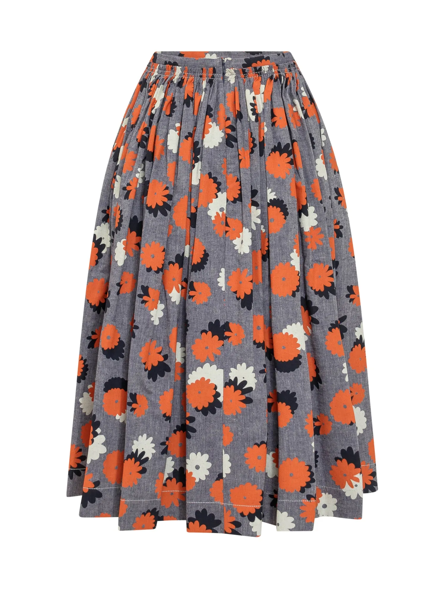 Marni Allover Floral Printed Zipped Midi Skirt