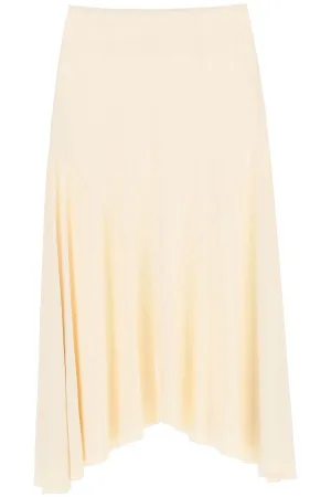 Marni High Waist Asymmetric Hem Midi Skirt