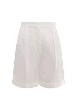 Max Mara Pleat Detailed Turn-Up Brim Shorts