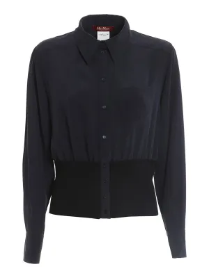 Max Mara Studio Pointed Collar Buttoned Top