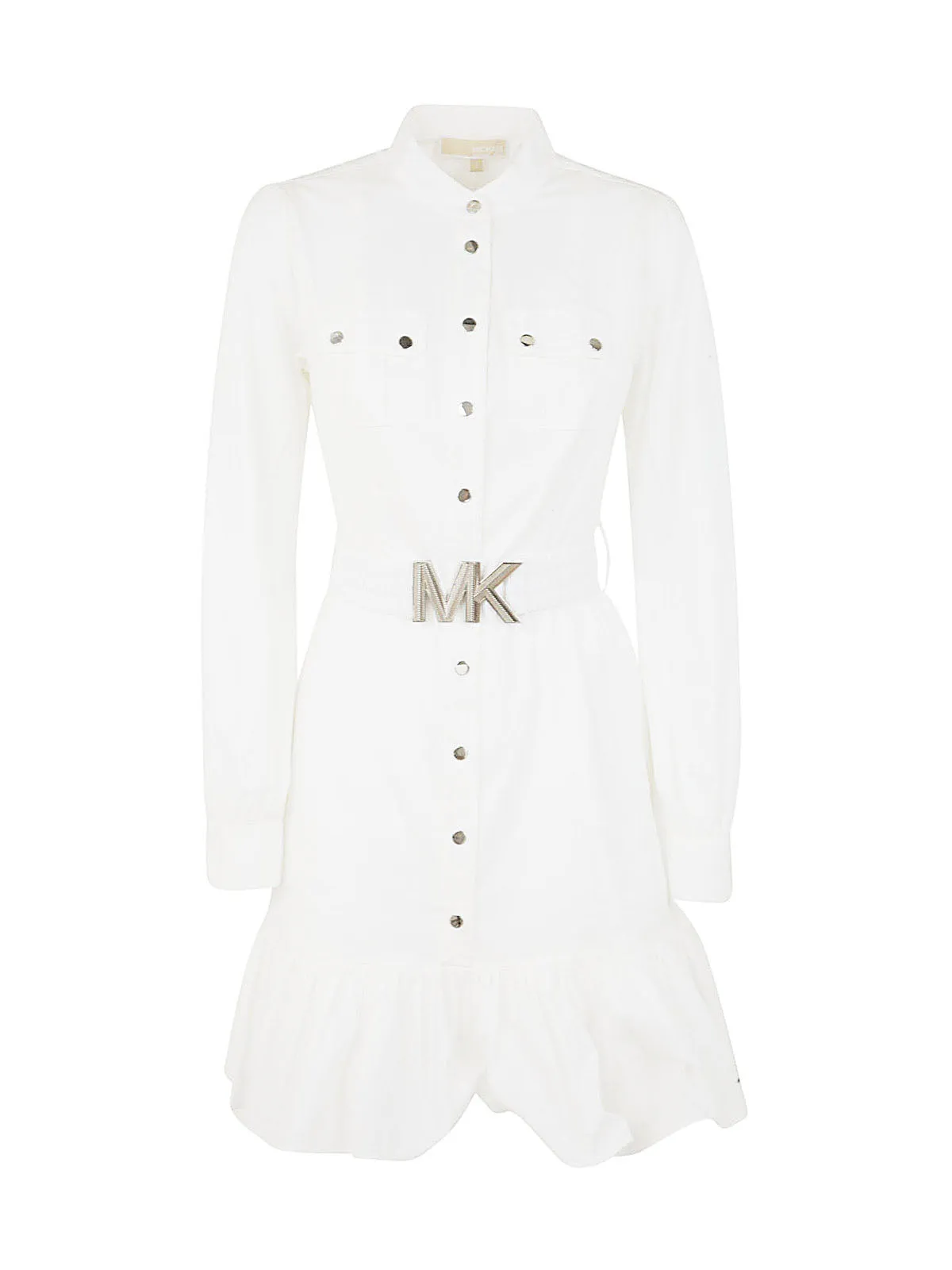 Michael Michael Kors Logo Plaque Belted Mini Dress