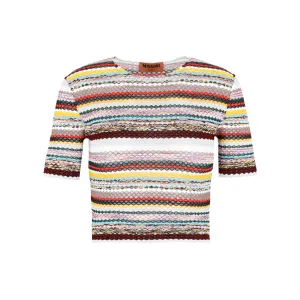 Missoni Striped Short-Sleeved Knitted Top