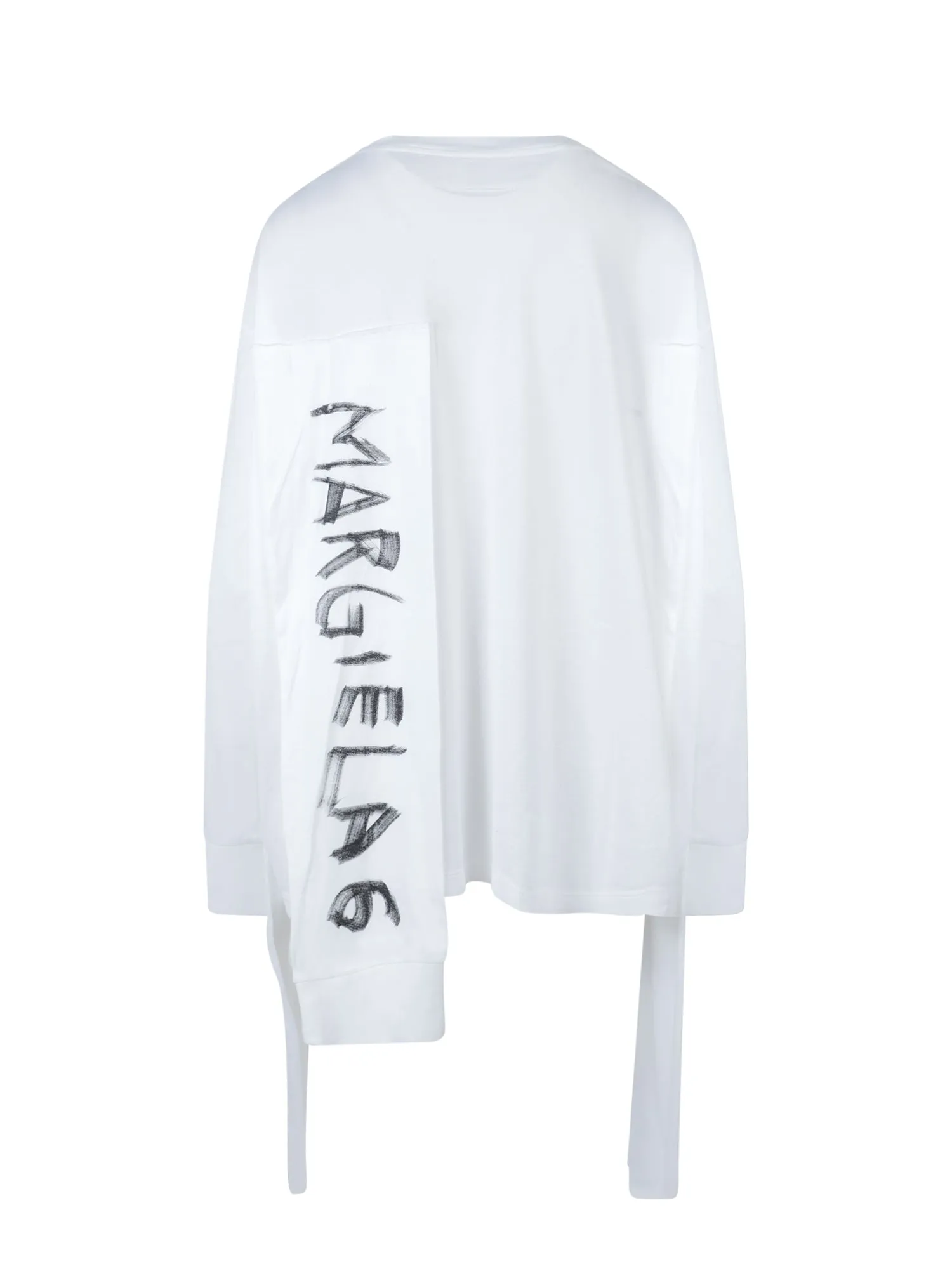 MM6 Maison Margiela Asymmetric Logo Crewneck T-Shirt