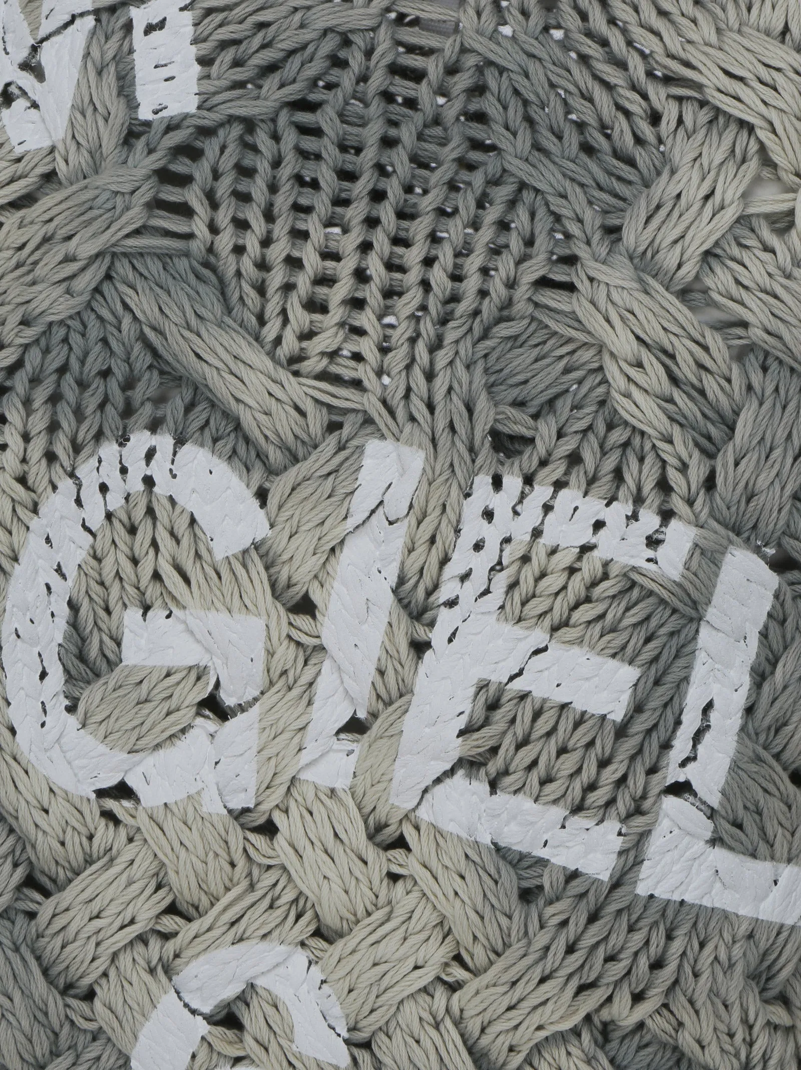 MM6 Maison Margiela Bleached Effect Cable Knit Cropped Jumper