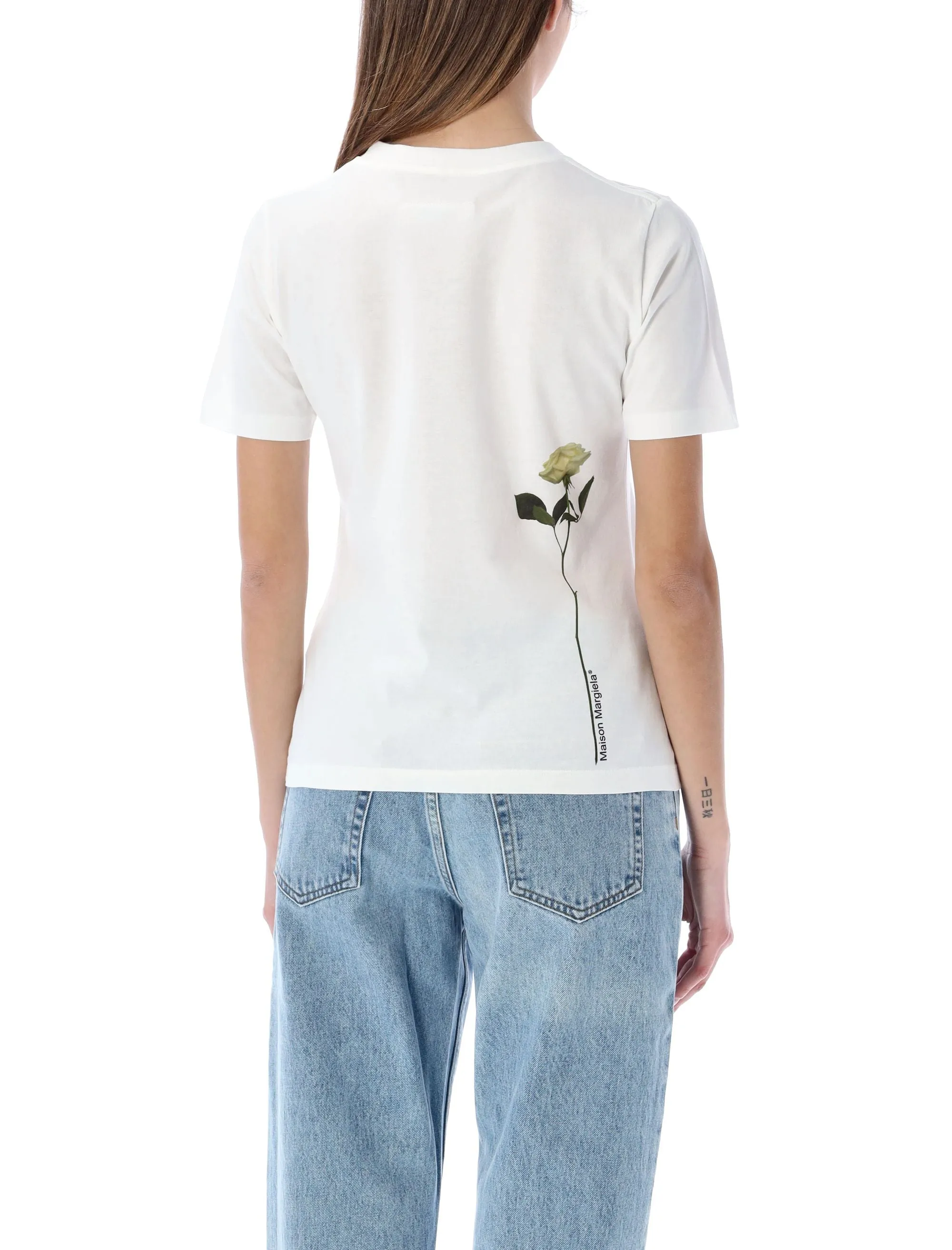 MM6 Maison Margiela Floral Printed Crewneck T-Shirt