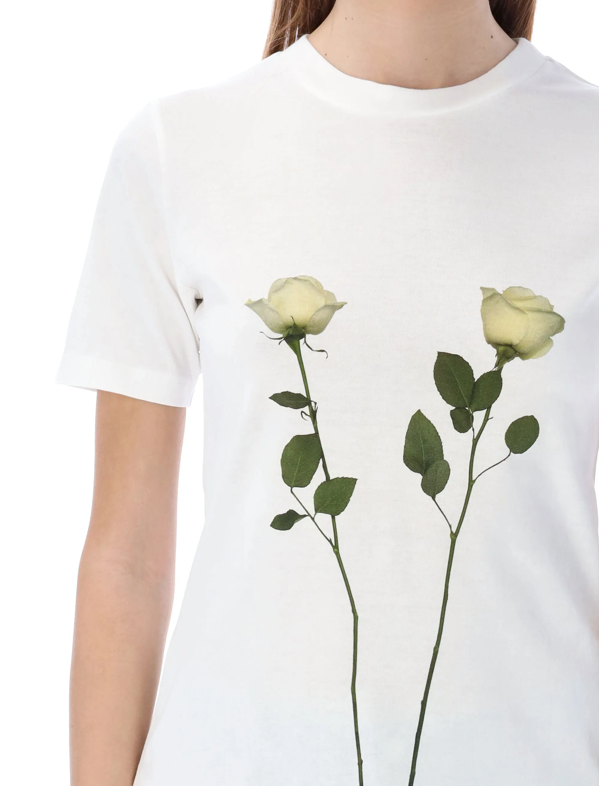 MM6 Maison Margiela Floral Printed Crewneck T-Shirt