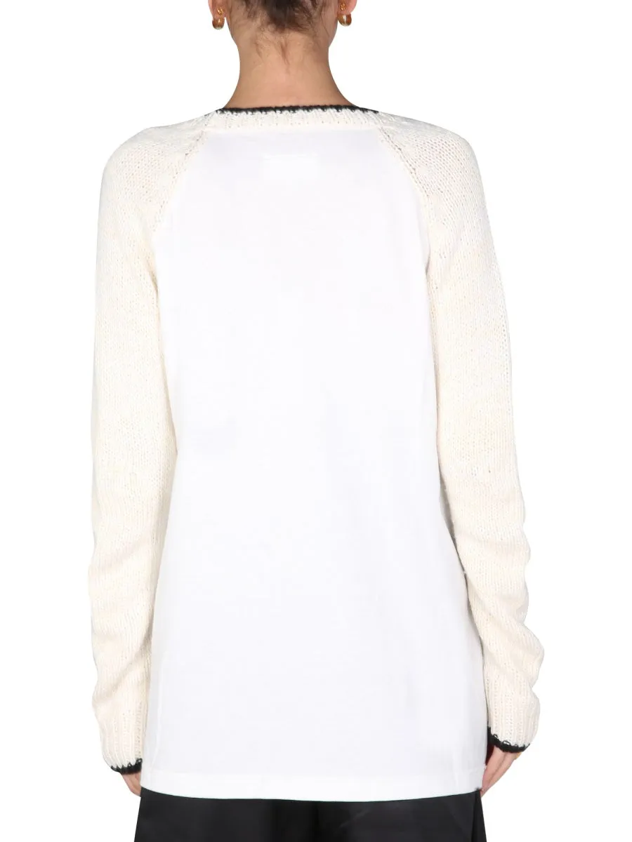 MM6 Maison Margiela Logo Intarsia-Knit Jumper