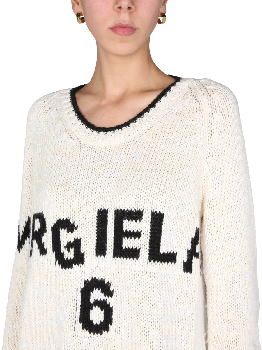 MM6 Maison Margiela Logo Intarsia-Knit Jumper