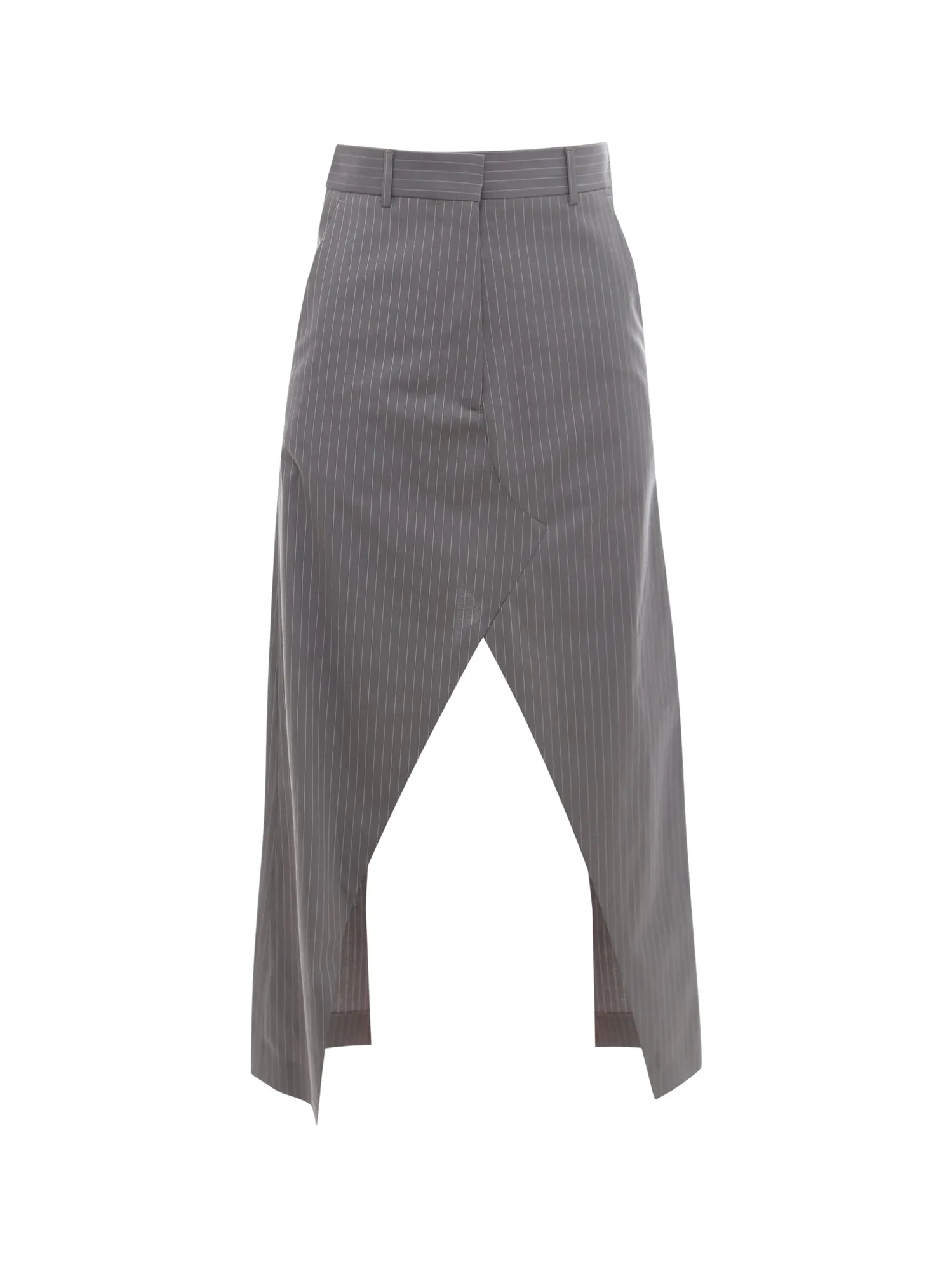 MM6 Maison Margiela Pinstriped Centre Splited Midi Skirt