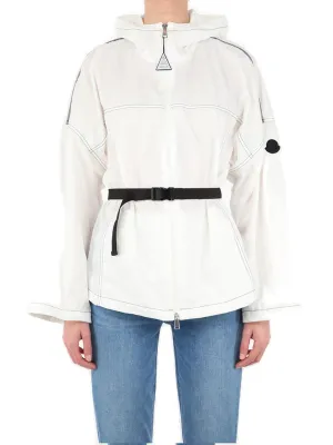 Moncler Belted Waist Hooded Jacket