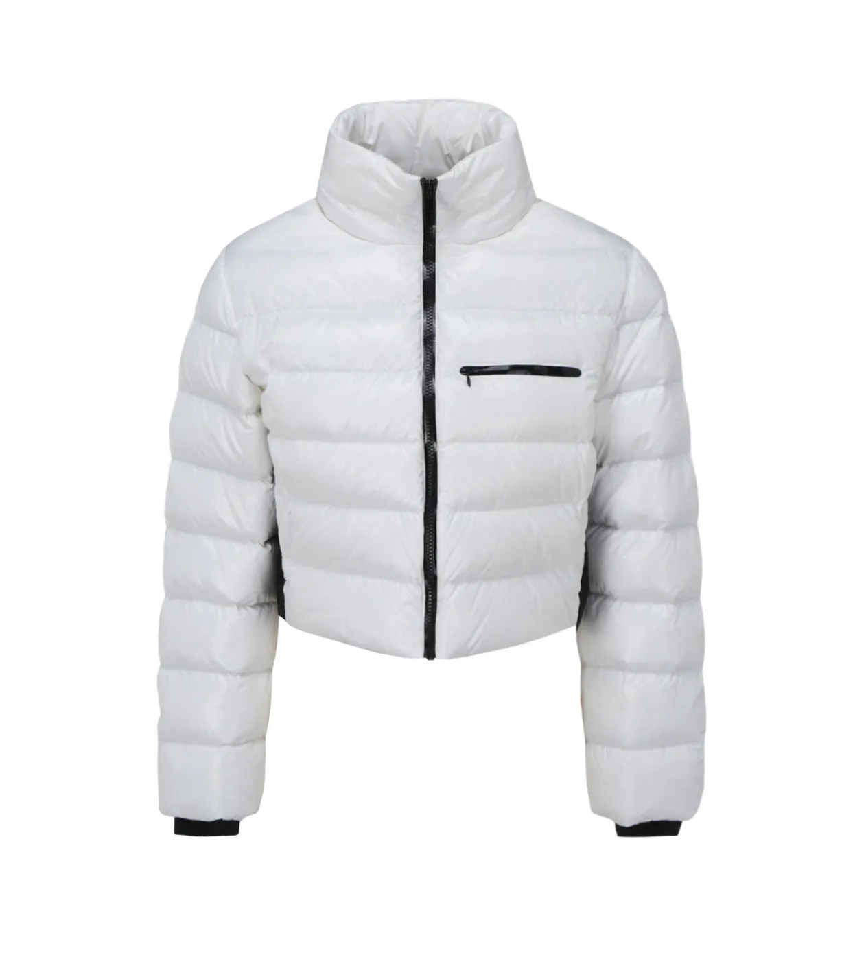 Moncler Mockneck Logo Printed Zipped Jacket